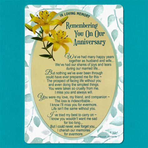 On Our Anniversary Graveside Memorial Card Poem Message Verse Grave