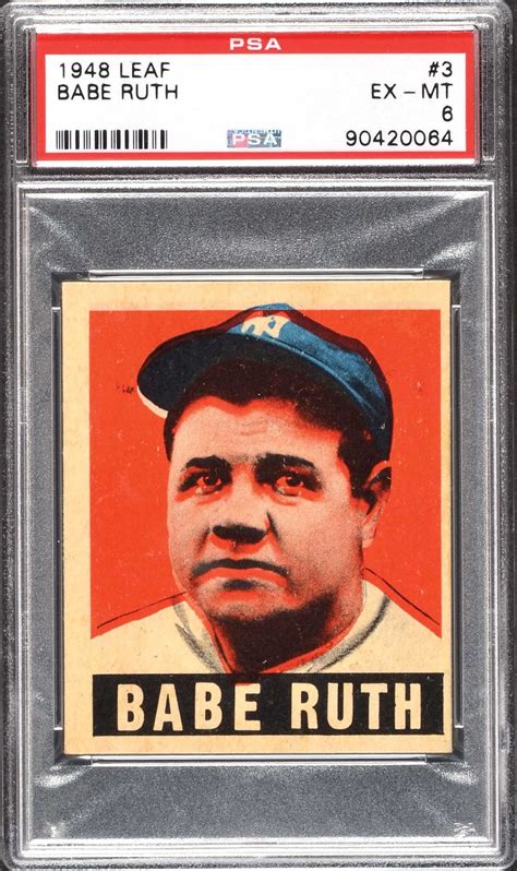 1948 Babe Ruth Leaf 3 Card Yankees HOF PSA EX MT 6 EBay