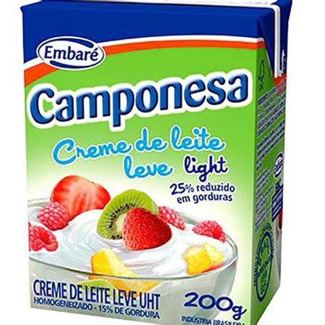Creme De Leite Light - CREME DE LEITE CAMPONESA LIGHT 200G | Deskontão Atacado