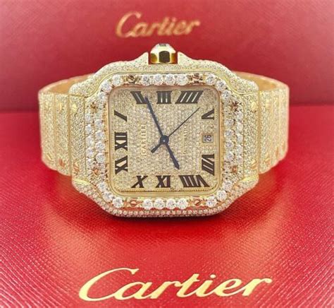 Cartier Santos Men S K Yellow Gold Watch With Ct India Ubuy