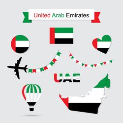 Uae United Arab Emirates Flat Icons Design Vector Image