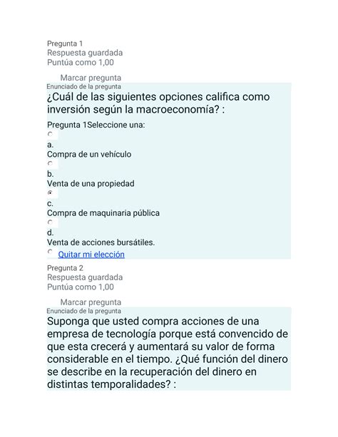 Macroeconomia Apuntes Pregunta Respuesta Guardada Punt A Como