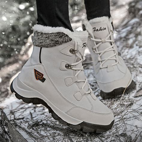 Gubotare Men's Snow Boots Wide Mens Winter Snow Boots Shoes Anti-Slip Casual Lightweight Hiking ...