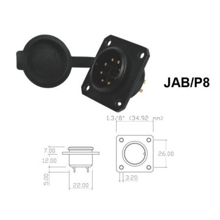 Conector P Painel JAB P8 8 Contatos Macho