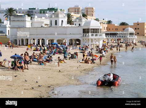 City Beach Playa De La Caleta With Balneario De La Palma In Cadiz