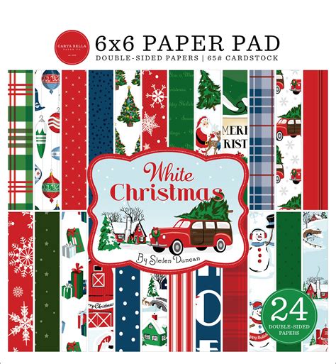 Carta Bella Double Sided Paper Pad 6x6 24pkg White Christmas