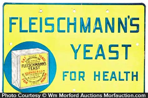 Fleischmanns Yeast Sign • Antique Advertising