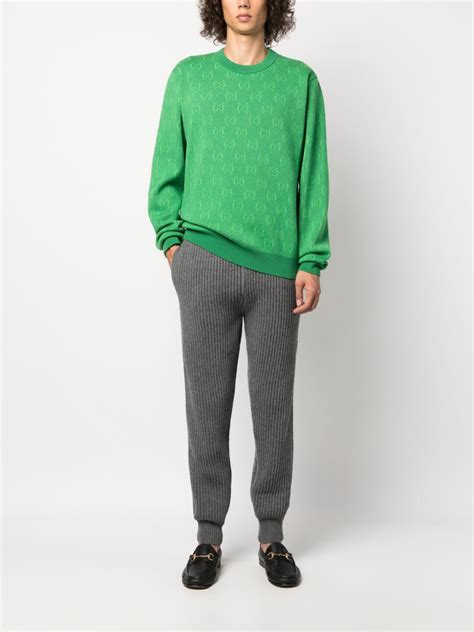 Gucci Jacquard Logo Wool Jumper Farfetch