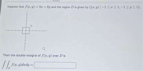 Solved Suppose That F X Y 8x 6y And The Region D Is Given