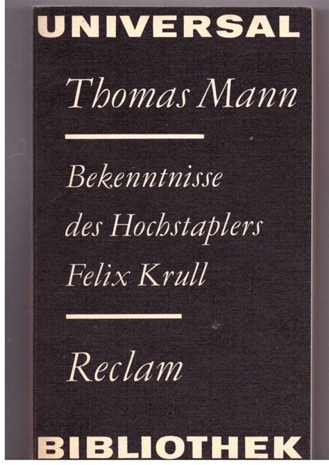 Bekenntnisse Des Hochstaplers Felix Krull Von Thomas Mann Erstausgabe