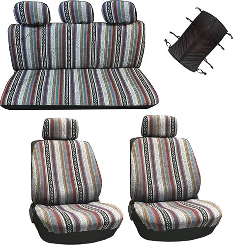 10 Pc Universal Baja Inca Saddle Mexican Blanket Seat Cover Set Automotive