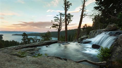 Wallpaper Trees Landscape Waterfall Sea Rock Nature Shore Long