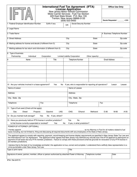 Form Ifta 1 Fill Out Sign Online And Download Printable Pdf New Jersey Templateroller