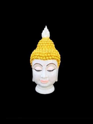 White Plain Marble Buddha Head Statue Size 7x5 Inch Size Dimension