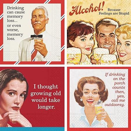 Amazon Funny Cocktail Napkins Box Set Retro Vintage Cocktail