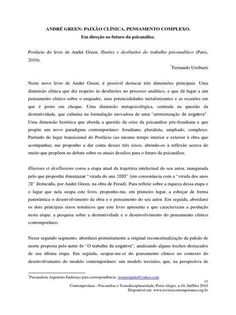 Andre Green Pdf Psicanálise Sigmund Freud