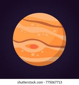 Jupiter Planet Vector Illustration Isolated Cartoon Stock Vector