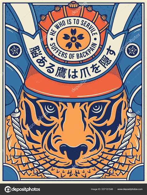 Tiger Samurai Una Ilustraci N Vectorial Con Proverbio Japon S Letras