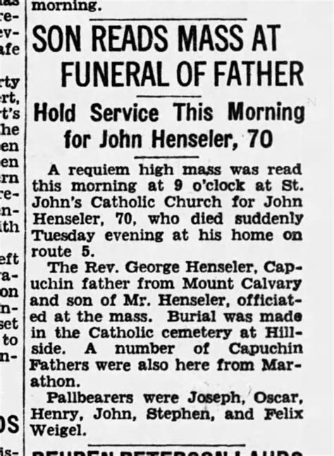 John Henseler Find A Grave Memorial Grave Memorials