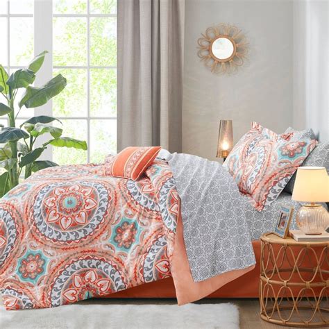 Coral Nepal Medallion Complete Multiple Piece Comforter Set King