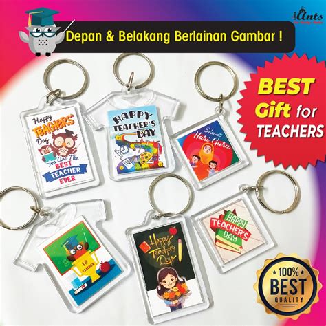 New Teachers Day Acrylic Keychain Hadiah Hari Guru T Set Souvenir