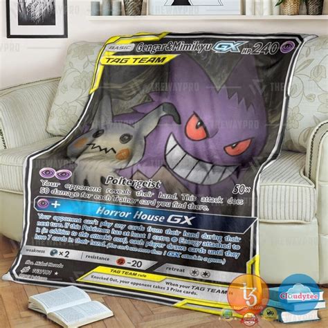 Anime Pokemon Gengar Mimikyu Gx Custom Soft Blanket Hot Sale 2024