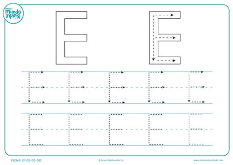 Trazar La Letra E Para Aprender A Escribirla