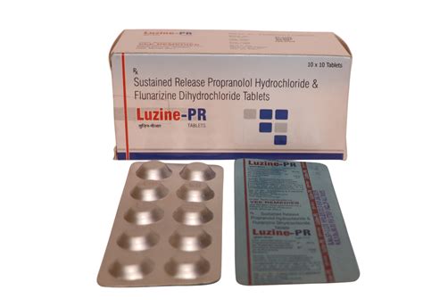 Luzine Pr Flunarizine 10 Mg Propranolol 40 Mg Sr Tablet Packaging