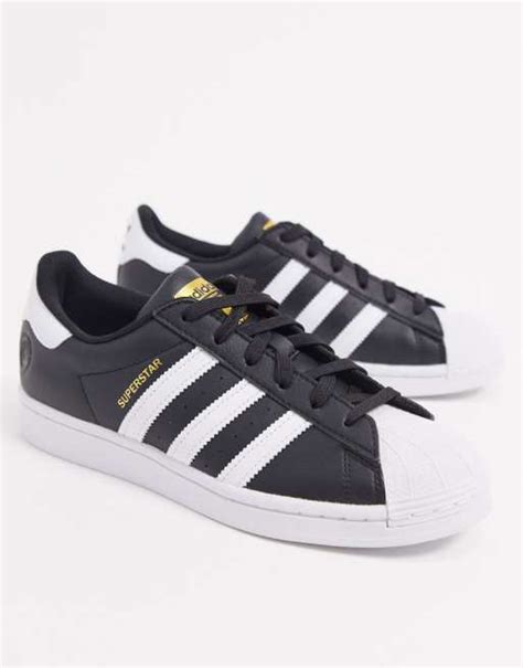 Adidas Originals Vegan Friendly Superstar Trainers In Black And White Asos