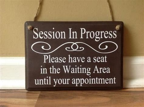 Session In Progress Please Have A Seat Door Hanger Wood Custom Hanging