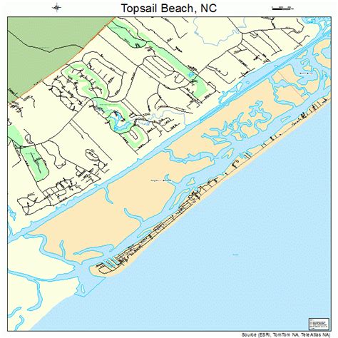 Map Of Topsail Beach Nc Maping Resources