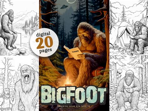 Bigfoot Coloring Book For Adults Digital Monsoon Publishing Usa