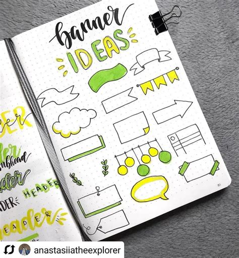 Best Bullet Journal Banner Ideas For