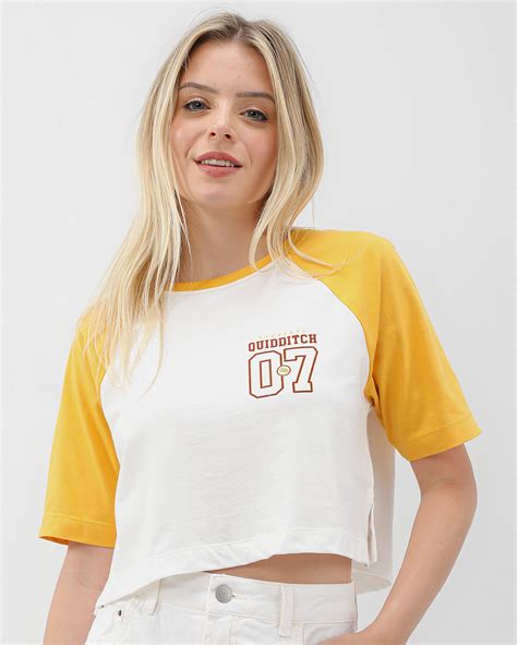 Riachuelo Camiseta Cropped Harry Potter Quadribol Branca Warner