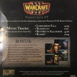 Warcraft III Reign Of Chaos Soundtrack EP W8523880 VGMdb