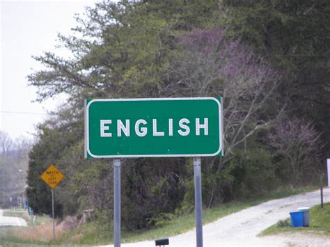 English In Englis Indiana City Limits Sign Photo Picture Image