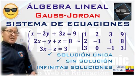 Algebra Lineal Sistema De Ecuaciones → Gauss Jordan Únicasin