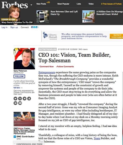 CEO 101: Vision, Team Builder, Top Salesman