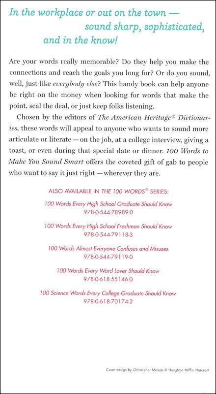 100 Words To Make You Sound Smart Houghton Mifflin Harcourt 9780544913646