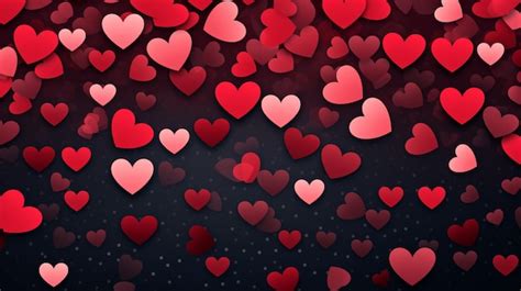 Premium Photo Valentines Day Red Hearts Banner Background