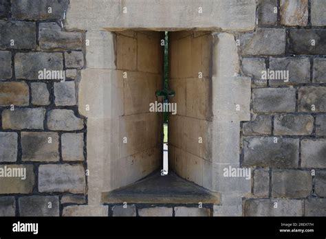 Windsor Castle Arrow Slit Stock Photo Alamy