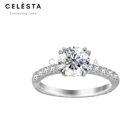 Jual Audrey Ring Cincin Carat Berlian Moissanite Silver Celesta