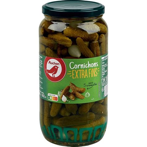 AUCHAN Cornichons Extra Fins Aux 5 Aromates 530g Pas Cher Auchan Fr