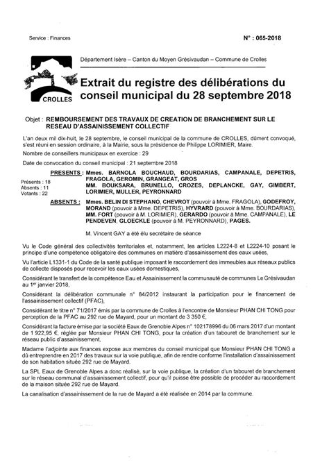 Calaméo Crolles Deliberation 65 2018 9 Remboursement Des Travaux De