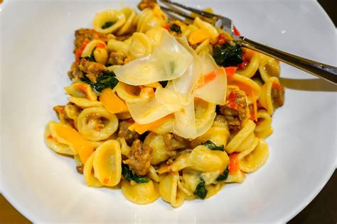 Orecchiette Pasta With Sausage Bell Peppers Authentic Italian Recipe