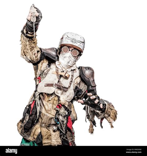 Post apocalyptic survivor creature with homemade weapons Stock Photo ...