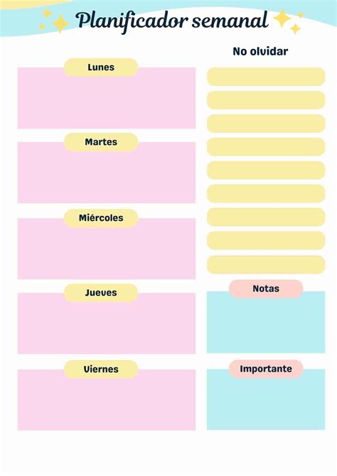 Plantilla De Horarios Semanal Organízate Con Eficacia Carátulas Para Descargar