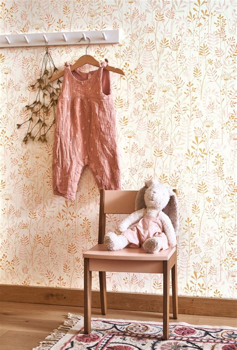 Papier peint Feuillage Enfantin rose nude Once Upon A Time de Casadéco