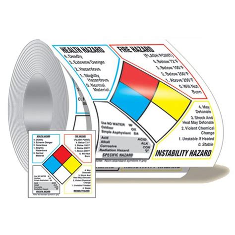 NFPA Classification Diamond Labels, 500/Roll | Adhesive labels ...