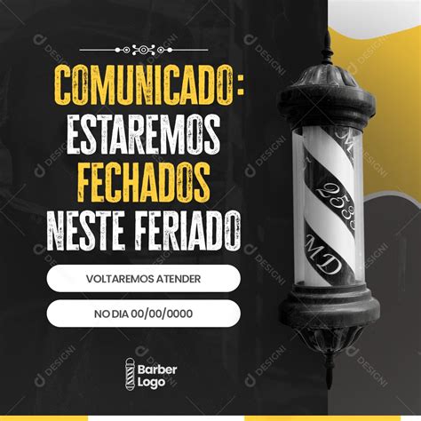 Social Media Feed Comunicado Estaremos Fechado Neste Feriado Psd